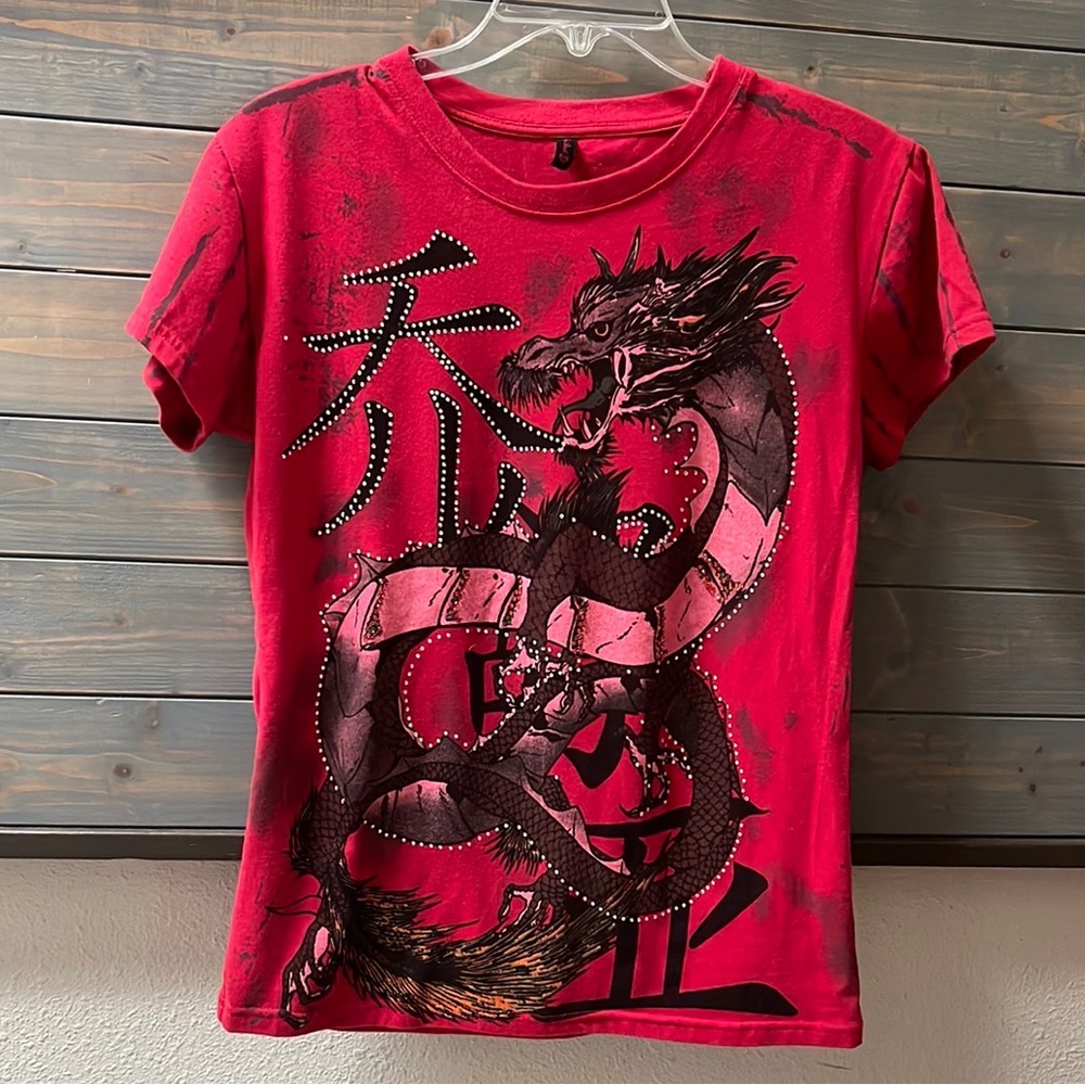 True Rock Studded Dragon Fitted Tee